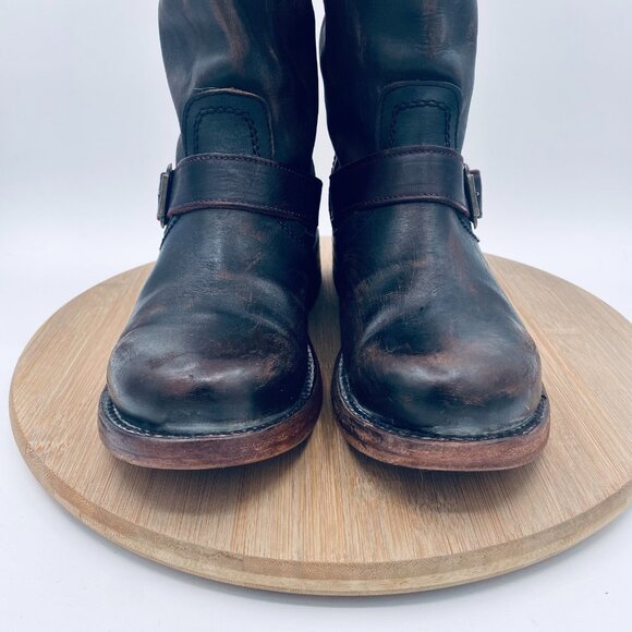 Freebird Contra Boots Womens 8 Brown Distressed Leather Mid Calf Harness - Picture 4 of 12